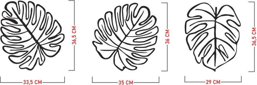 Tropical fém faldekoráció, 36,5×33,5 cm