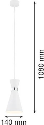 ARGON 3892 LUKKA Egyágú Függesztett Lámpa Fém E27 IP20