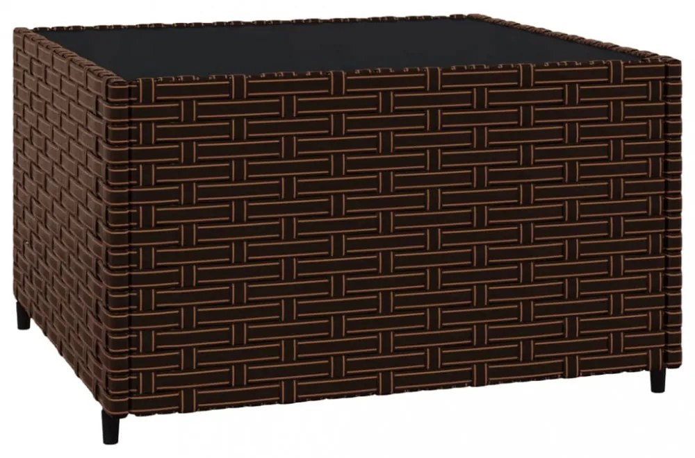 3 részes barna polyrattan kerti ülőgarnitúra párnával