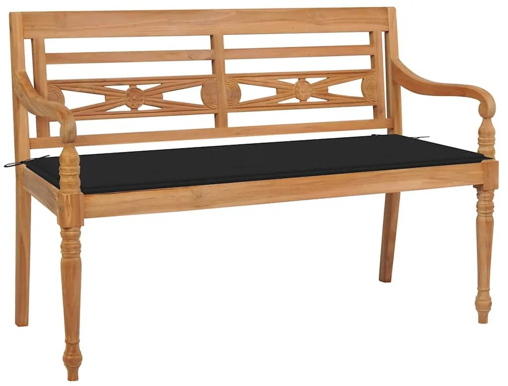 tömör tíkfa Batavia pad fekete párnával 120 cm