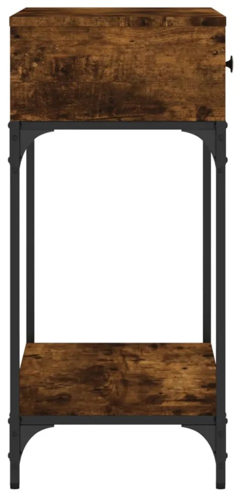 füstös tölgy színű szerelt fa tálalóasztal 75 x 34,5 x 75 cm