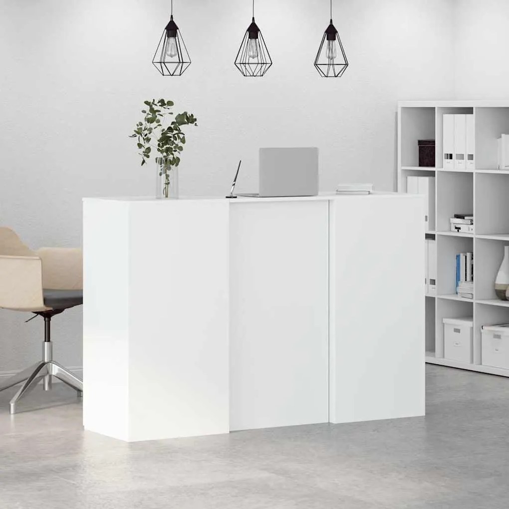 recepciós pult fehér 155x50x103,5 cm szerelt fa
