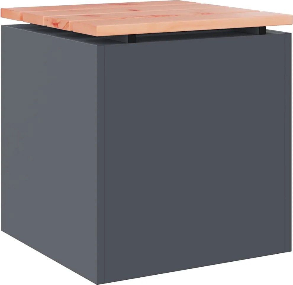 vidaXL Kerti pad Antracit 40 x 40 x 43 cm Acél