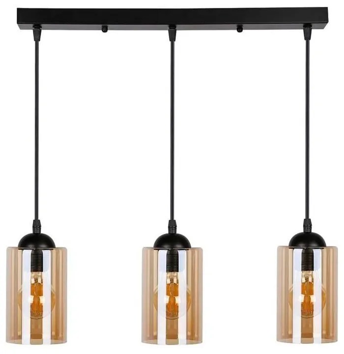 Fekete függőlámpa üveg búrával 10x55 cm Bistro – Candellux Lighting