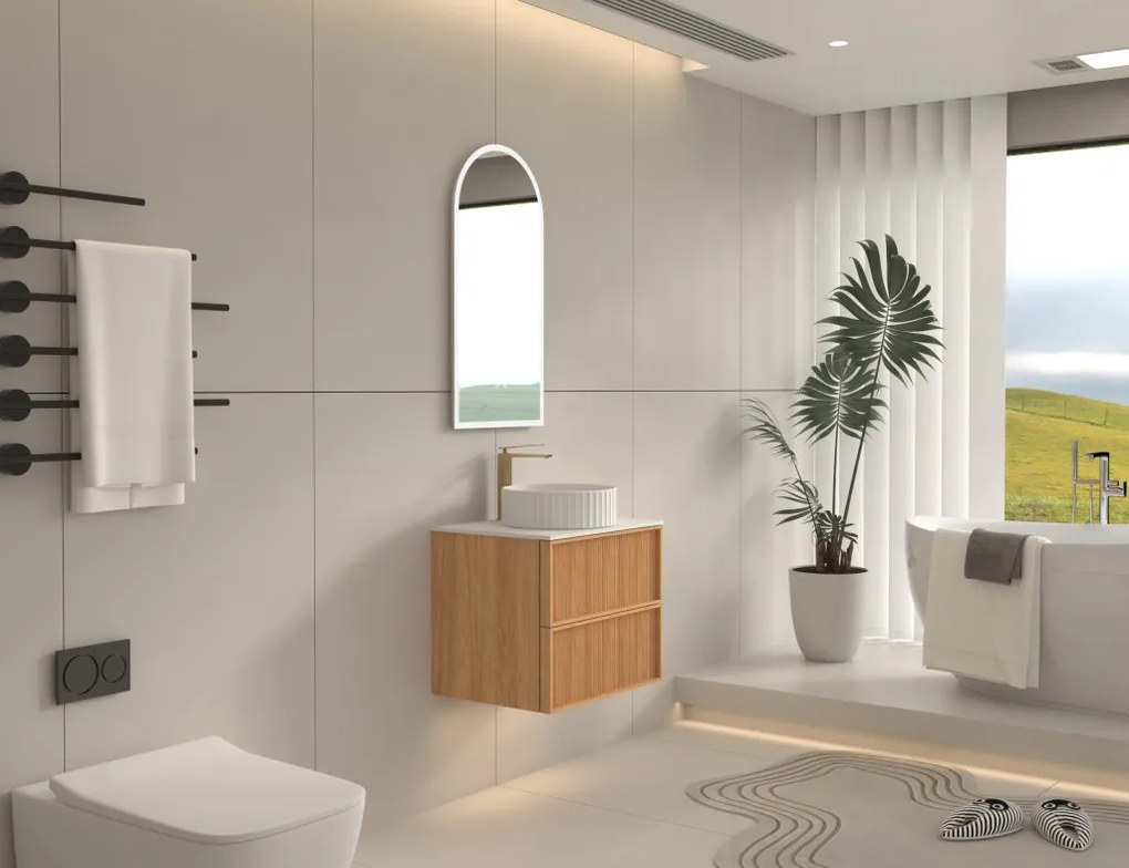 AREZZO design SAVONA 60 cm-es Fürdőszoba alsószekrény 2 fiók, tölgy