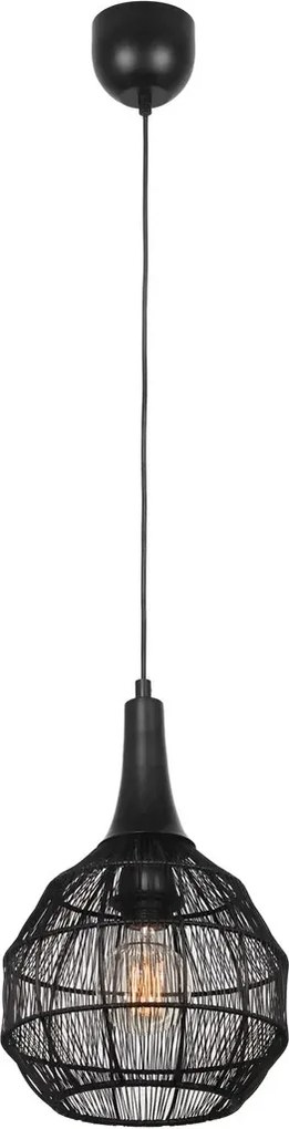 Függő lámpa ipari fekete drót lámpabúra E27 10W Soraya Trio