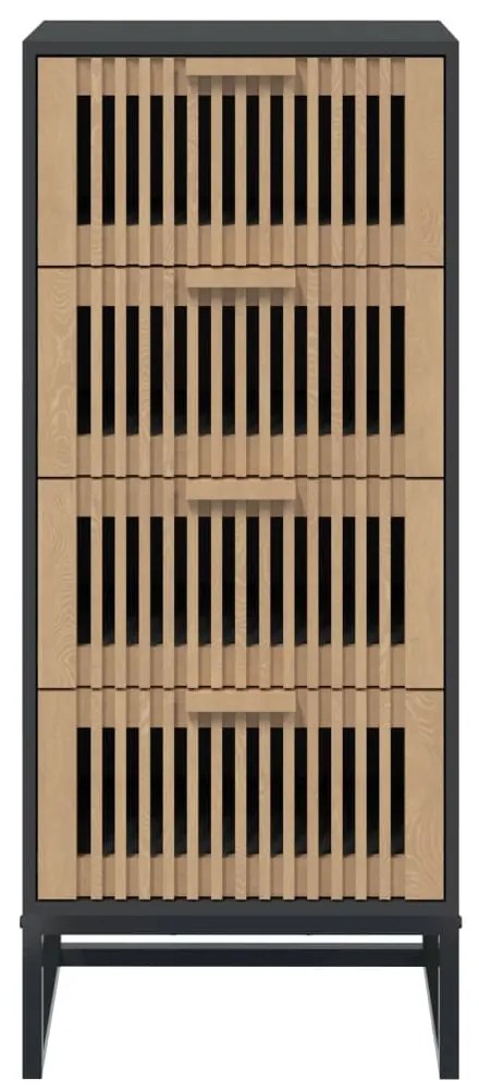 fekete szerelt fa magasszekrény 40 x 30 x 95 cm