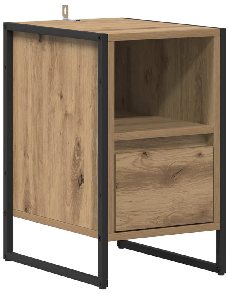 vidaXL Éjjeli asztal fiókkal Művészi tölgy 39,5 x 30 x 50 cm Faanyag