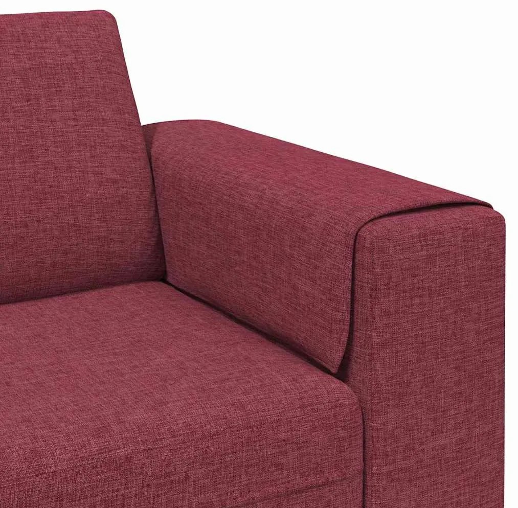 Kanapé Szett 3 pcs bordó szövet