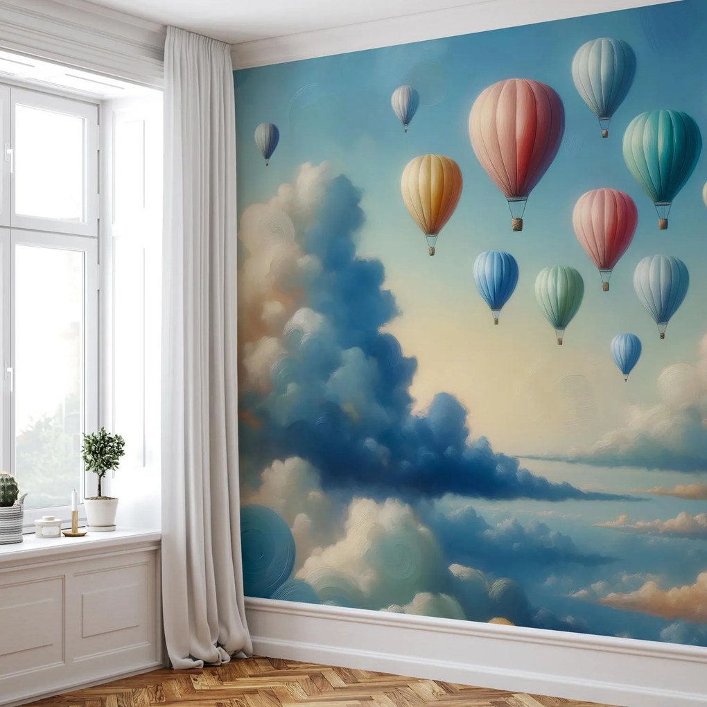 Fotótapéta - Léggömbök felhőkben (147x102 cm)