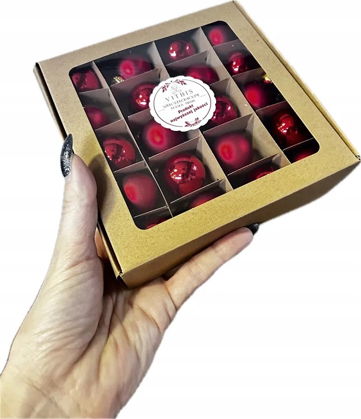 Vitbis Üveg karácsonyfadísz 3 cm 20 db