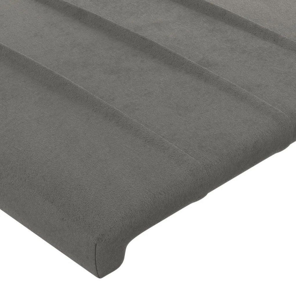 világosszürke bársony LED-es fejtámla 90x5x118/128 cm