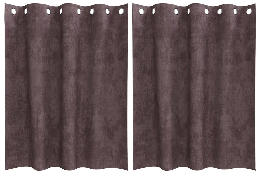 Velúr Függöny 2 db Szemfüggönnyel Barna 140x140 cm