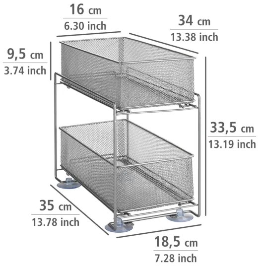 WENKO 53140800 - GIOMA polc 35x33,5 cm ezüst
