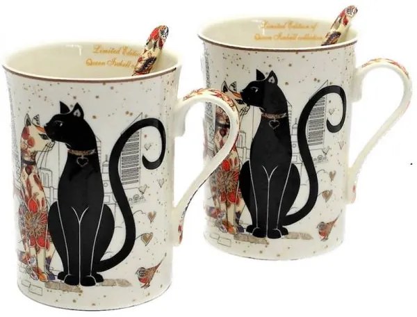 Cicás porcelán bögre kanállal szett - 250 ml 2 darabos - Párizsban