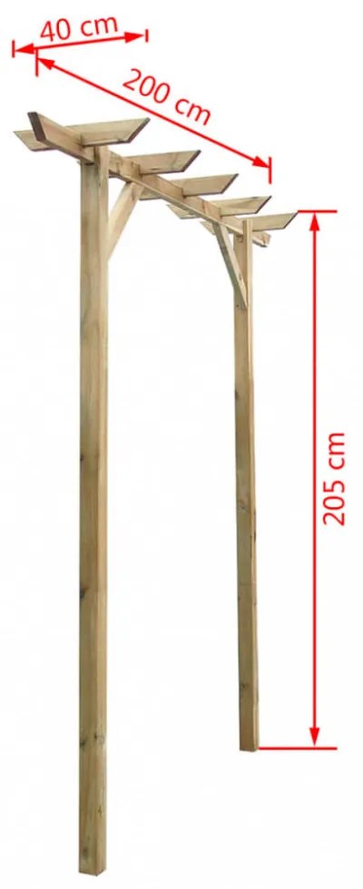 fa kerti pergola 205 x 40 x 203 cm