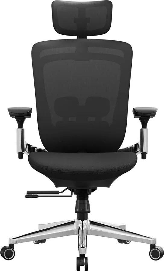 SONGMICS Ergonomikus szék, állítható, dönthető irodai szék, fekete