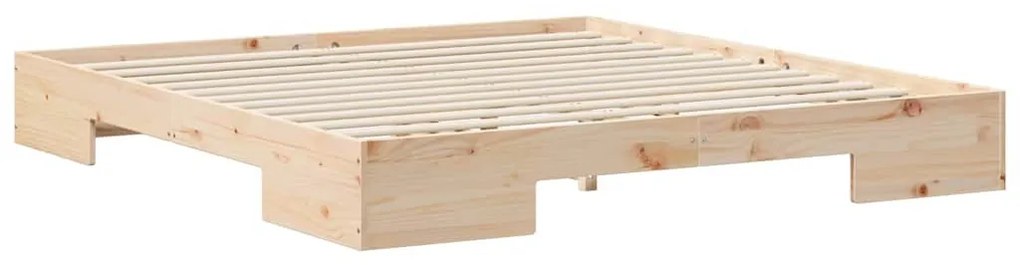 vidaXL Földi ágykeret tárolóval Barna 180 x 200 cm Tömör fenyőfa