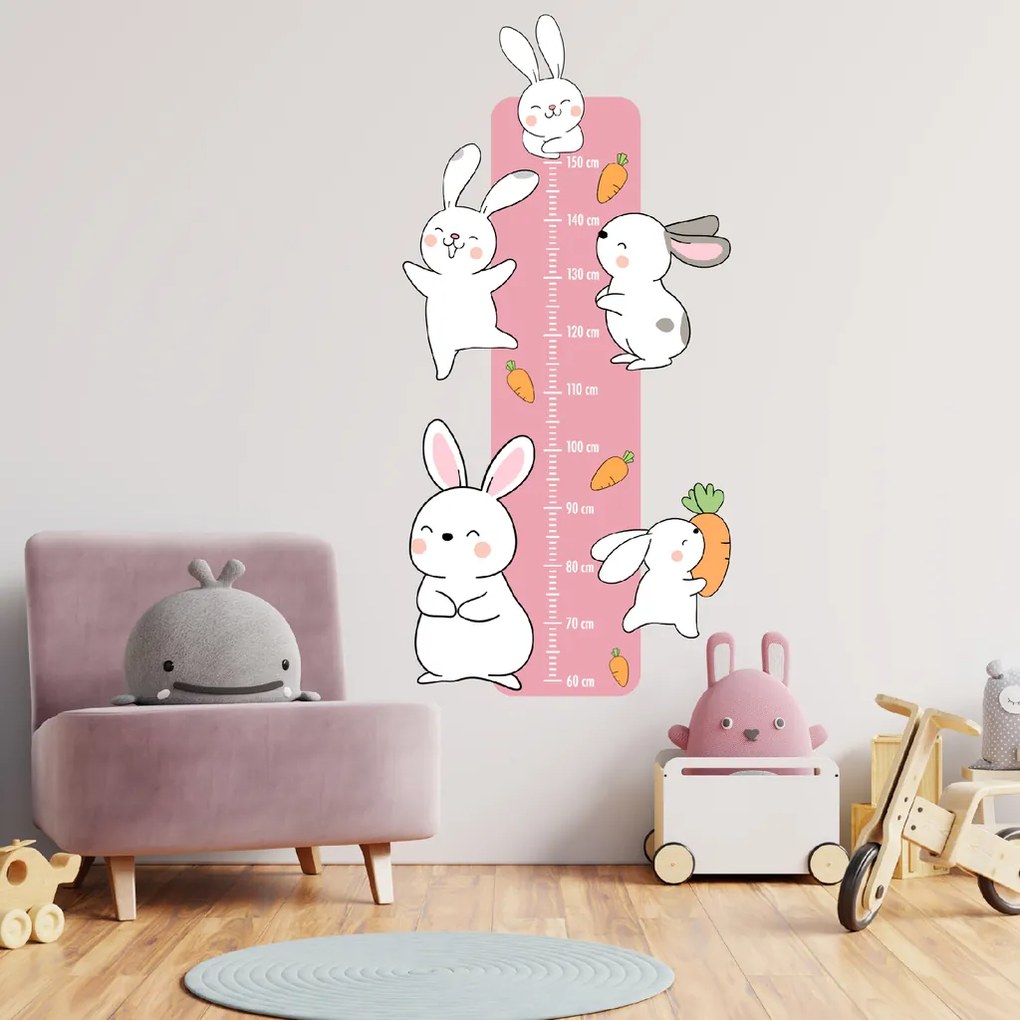 PIPPER. Textil falmatrica "Gyermek mérő - Nyuszik"