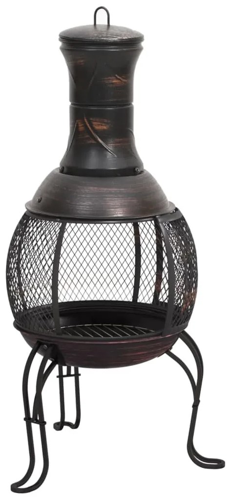 acél kerti tűzhely piszkavassal 39 x 39 x 90 cm