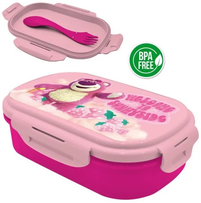 Disney Játékháború Lotso szendvicsdoboz + evőeszköz szett