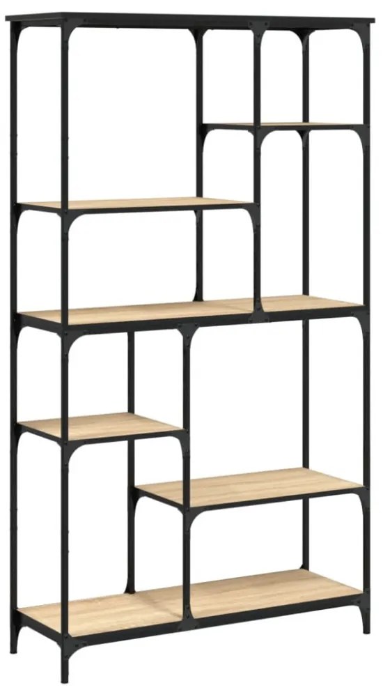 sonoma tölgy szerelt fa és acél könyvespolc 99x35,5x176 cm