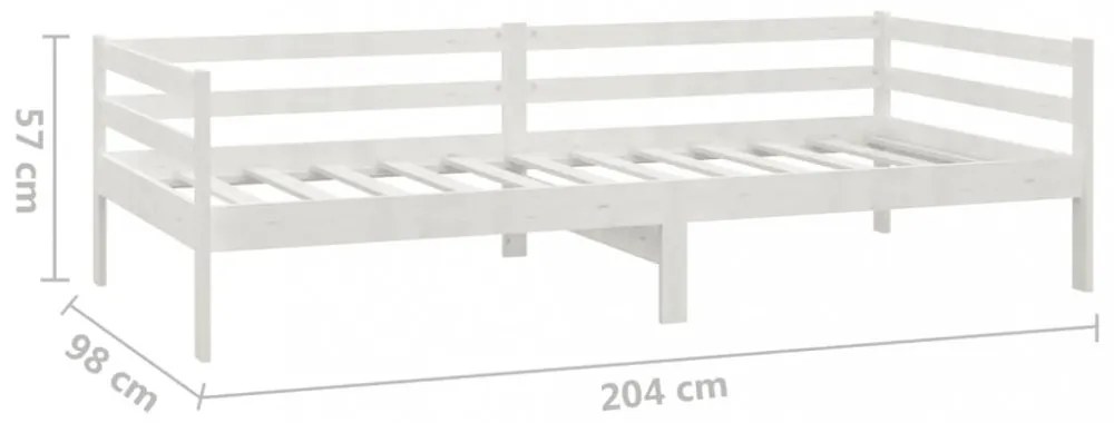 fehér tömör fenyőfa dívány fiókokkal 90 x 200 cm