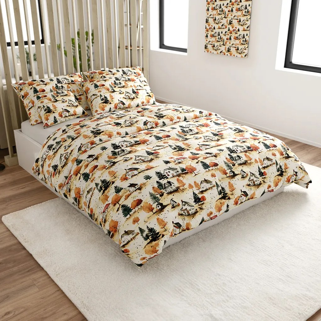 Pamut ágyneműhuzat AUTUMN VILLAGE színes Ágyneműhuzat mérete: 70 x 90 cm | 140 x 200 cm
