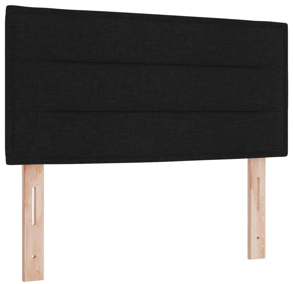 Boxspring Ágy Mattal & LED Fekete 90x200 cm Szövet