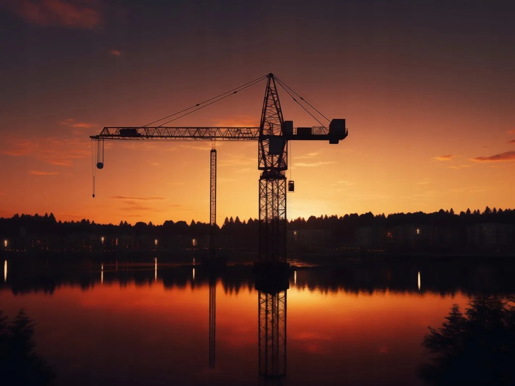 Poszter 40x30cm Alkonyat a daru felett