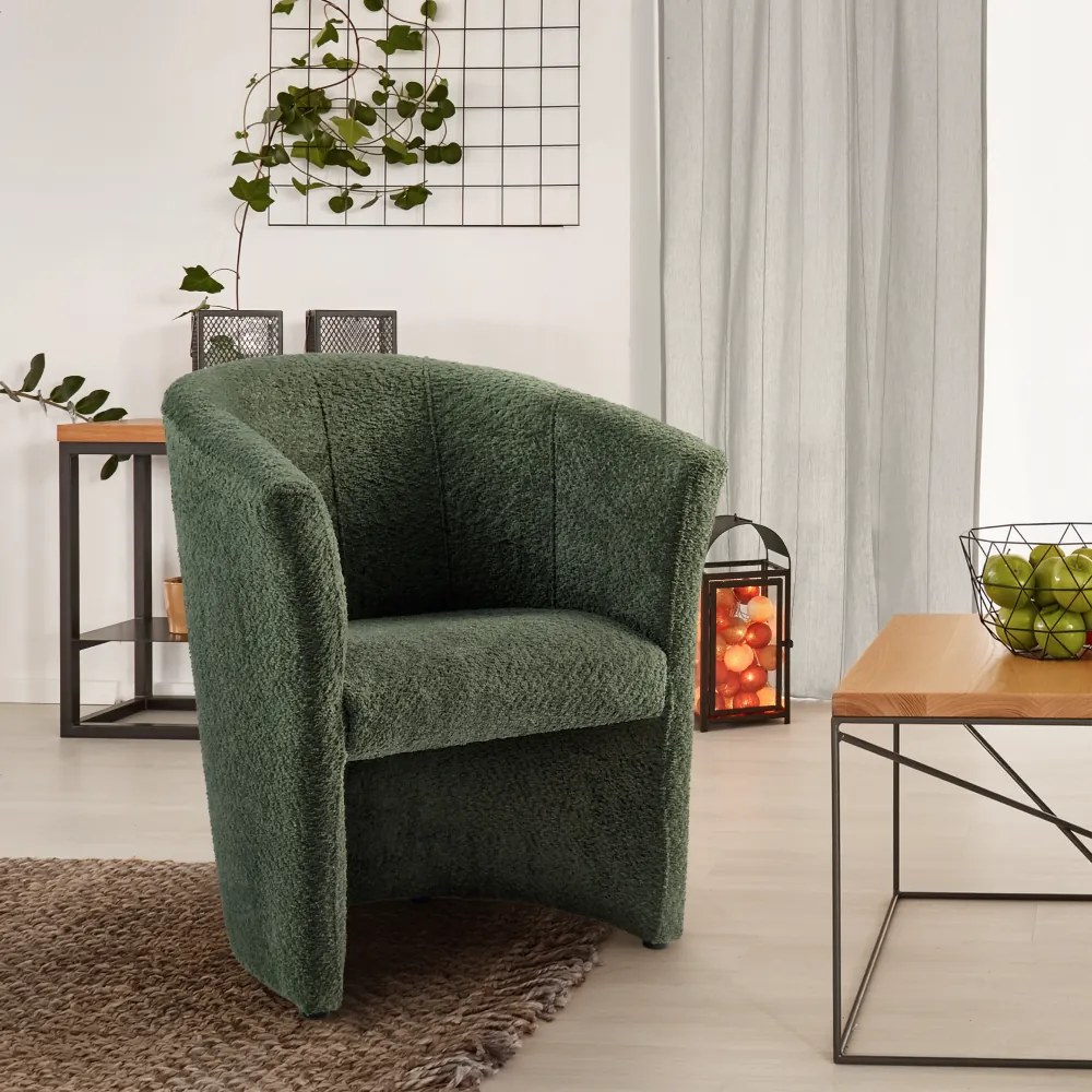 Klub fotel, zöld Coral anyag, CUBA