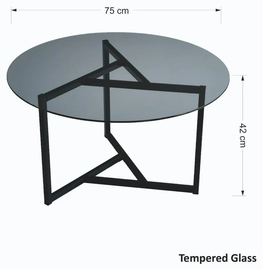 Fekete kerek dohányzóasztal ø 75 cm Trio – Neostill