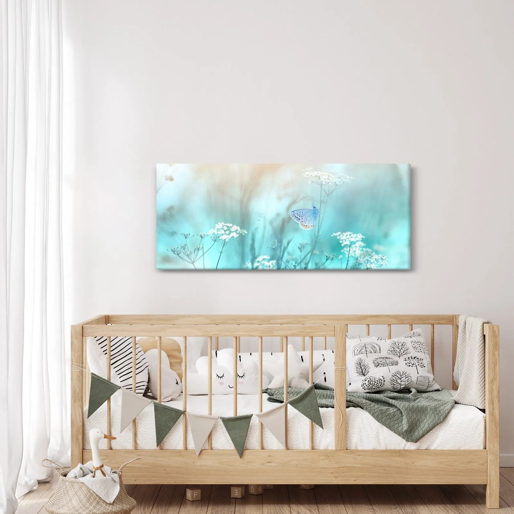 Kép - Pillangó kékben (120x50 cm)