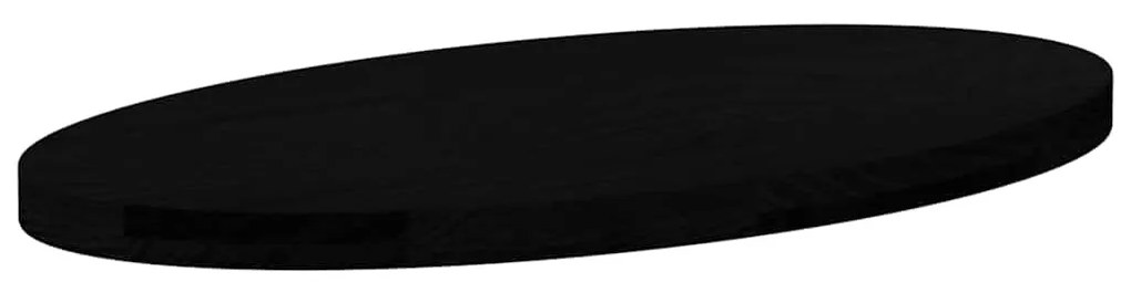 sötétbarna tömör akácfa ovális alakú asztallap 80 x 40 x 4 cm