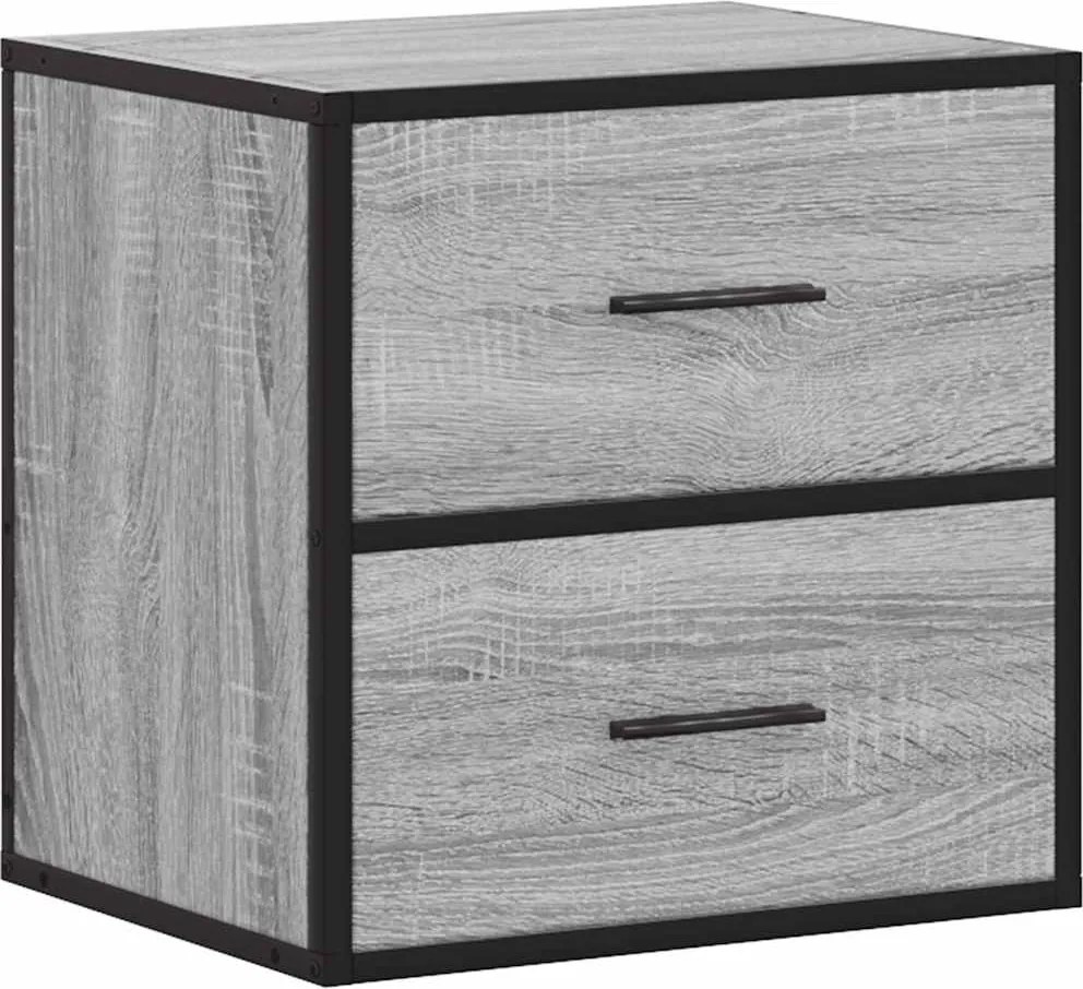 vidaXL szürke sonoma falra szerelhető éjjeliszekrény 40x31x39,5cm