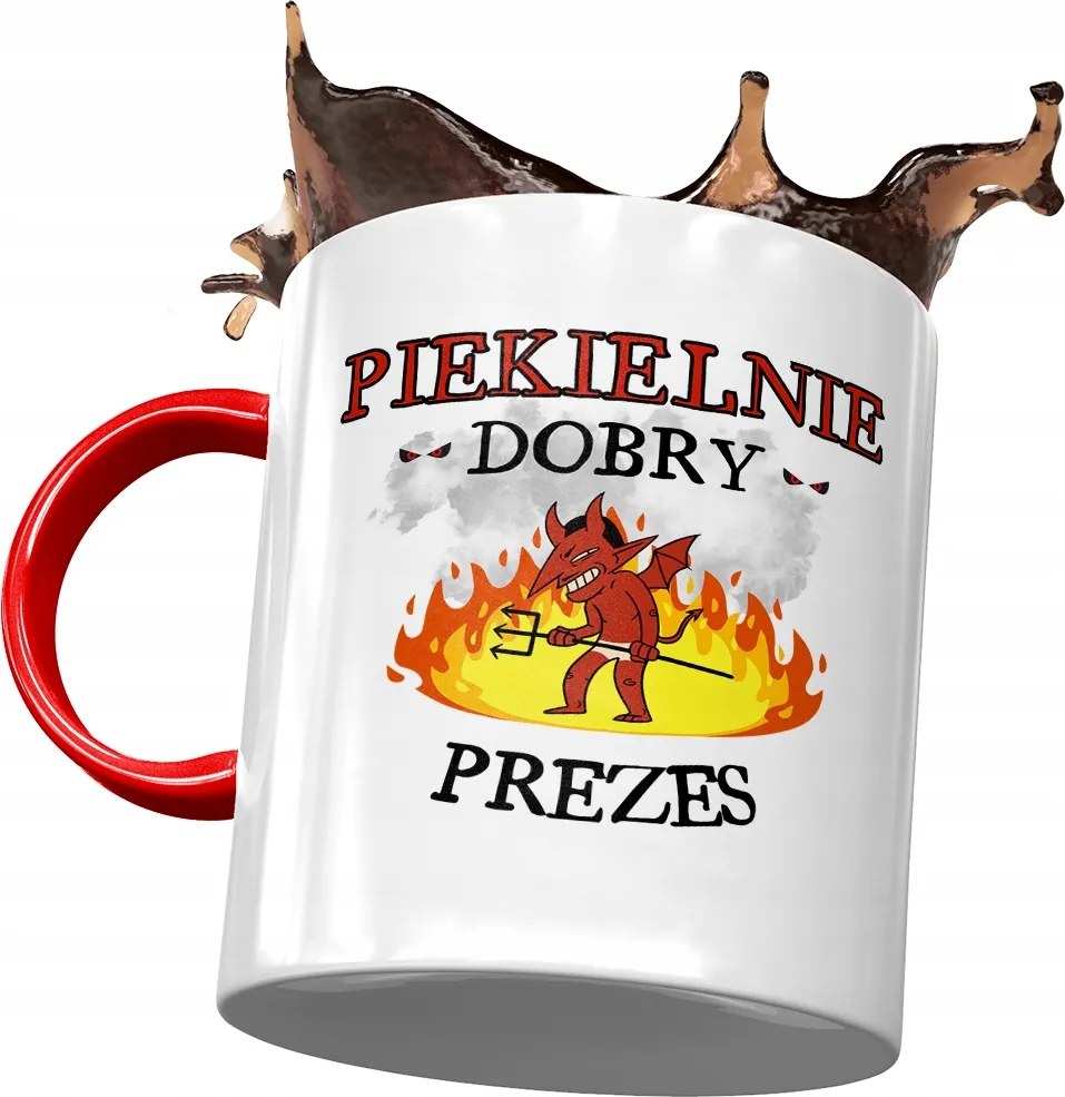 Piros Bögre Az Elnöknek Pokolian Jó Elnök Nyomtatott Fotóval