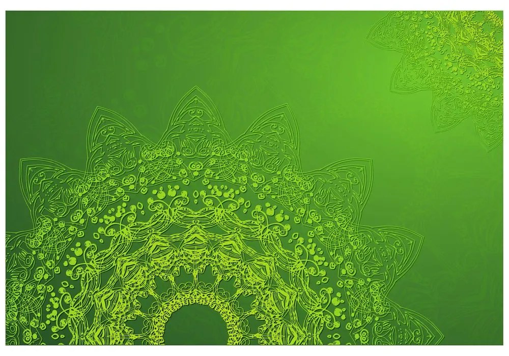 Öntapadó tapéta modern mandala elemek a zöld árnyalataiban