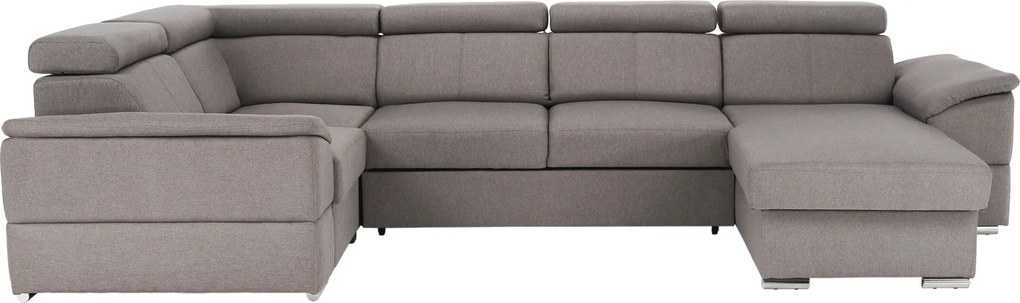 Ülőgarnitúra, szürkésbarna Taupe, jobbos kivitelezés, SEGORIA ROH U