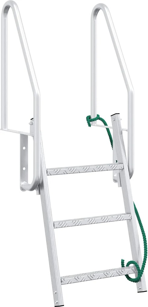 vidaXL 3 lépcsős stéglétra Ezüst 58 x 77 x 144 cm Alumínium