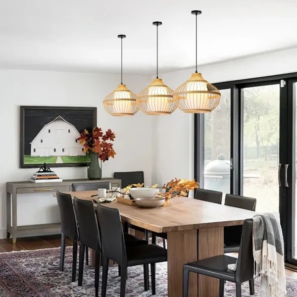 Immax 08256L - Csillár zsinóron PINCHOS 1xE27/40W/230V átm. 40 cm bambusz