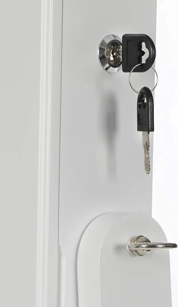 Led világító ékszerszekrény tükörrel, zárható ékszertartó 2 fiókkal, fehér