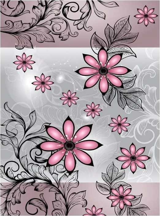 Fotótapéta Rózsaszín virágok vinil absztrakt 184x254 +ragasztó