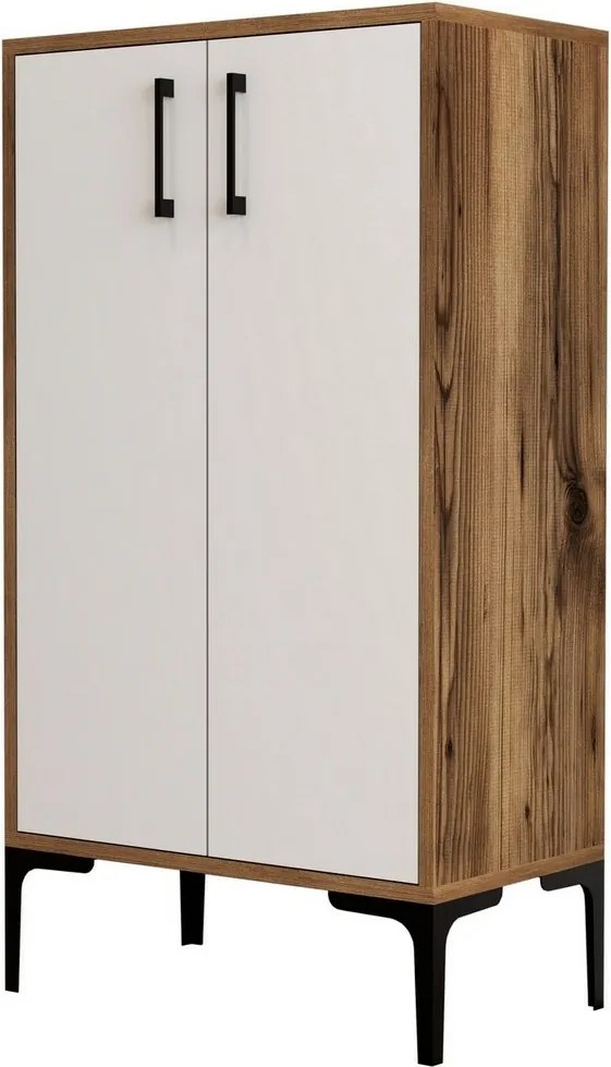 Cipősszekrény Prag Walnut and White