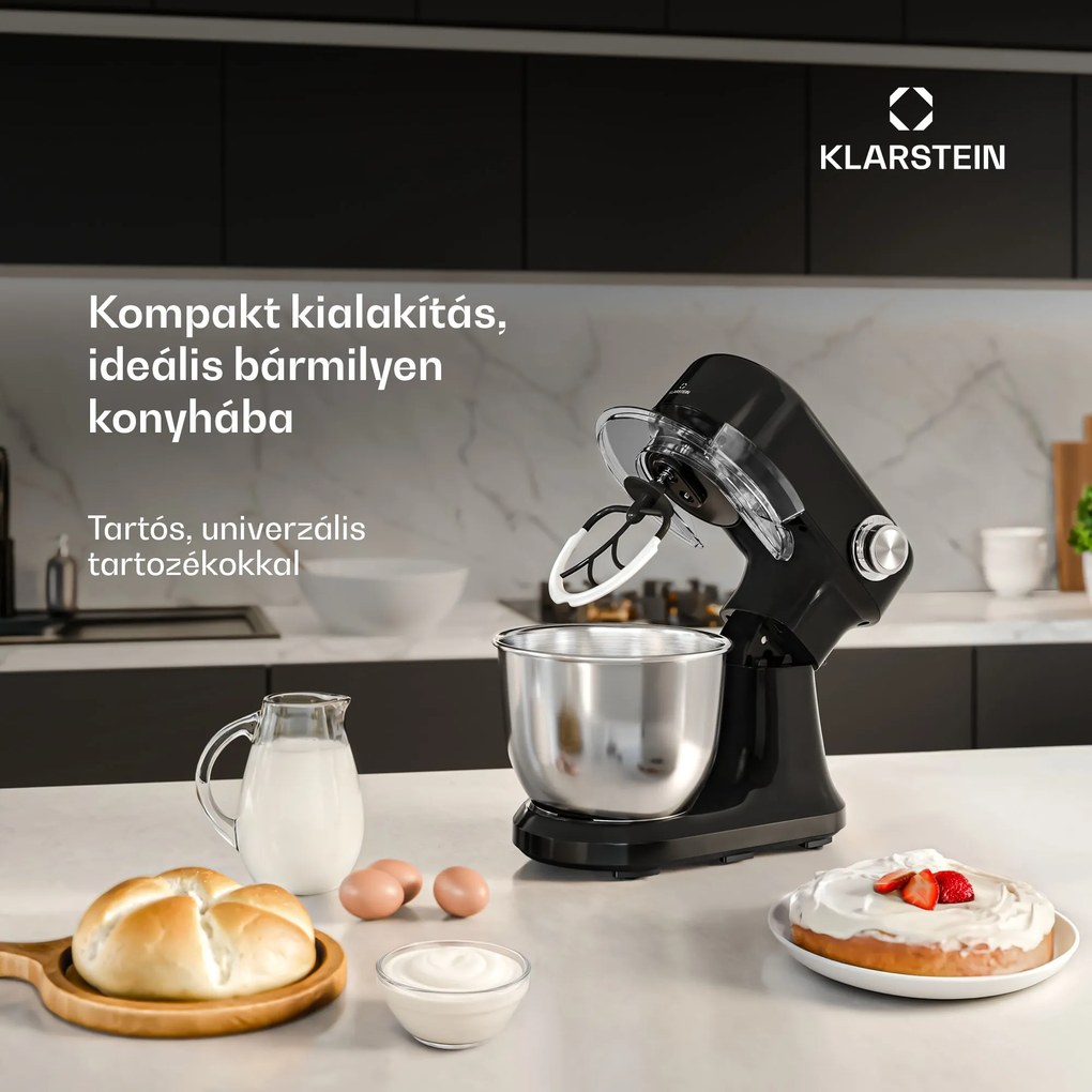 Klarstein Bella Evo konyhai gép | Bolygókeverő rendszer | 3 keverőfej | 1500 W | 5 l