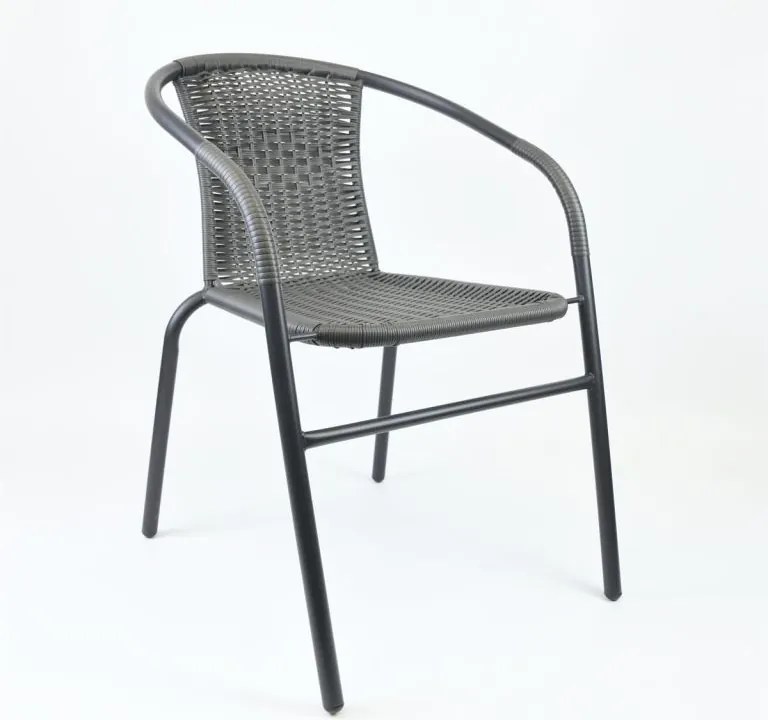 Kerti bisztrószék egymásba rakható szürke