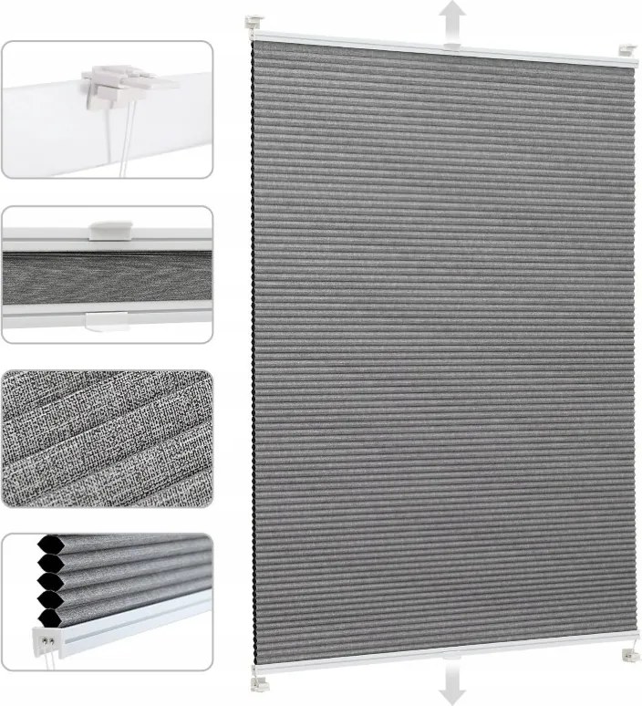 Sötétítő Hatású Antracit Pliszírozott Roló 40 X 120 CM