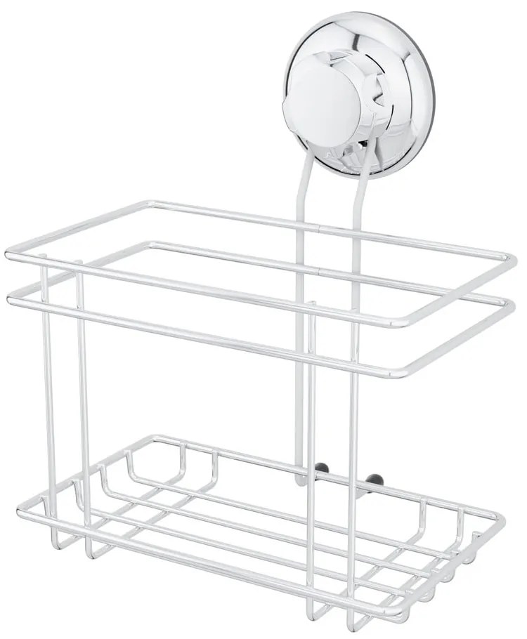 Ezüstszínű öntapadós fém fürdőszobai polc Bestlock Bath – Compactor