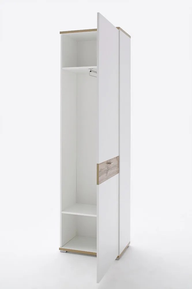Nia gardrób szekrény wotan tölgy, fehér jobbos 58 x 205 cm