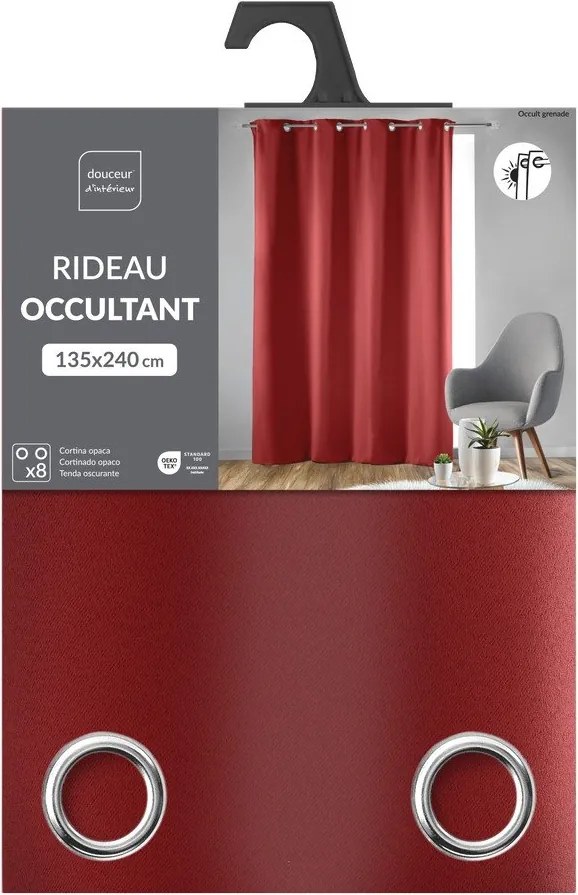 Piros sötétítő függöny 135x240 cm Occult – douceur d'intérieur