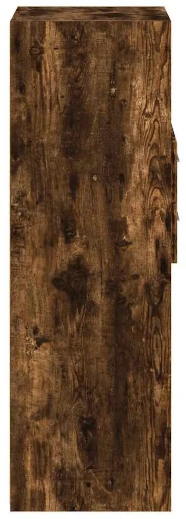 füstös tölgy színű szerelt fa magasszekrény 40 x 42,5 x 124 cm